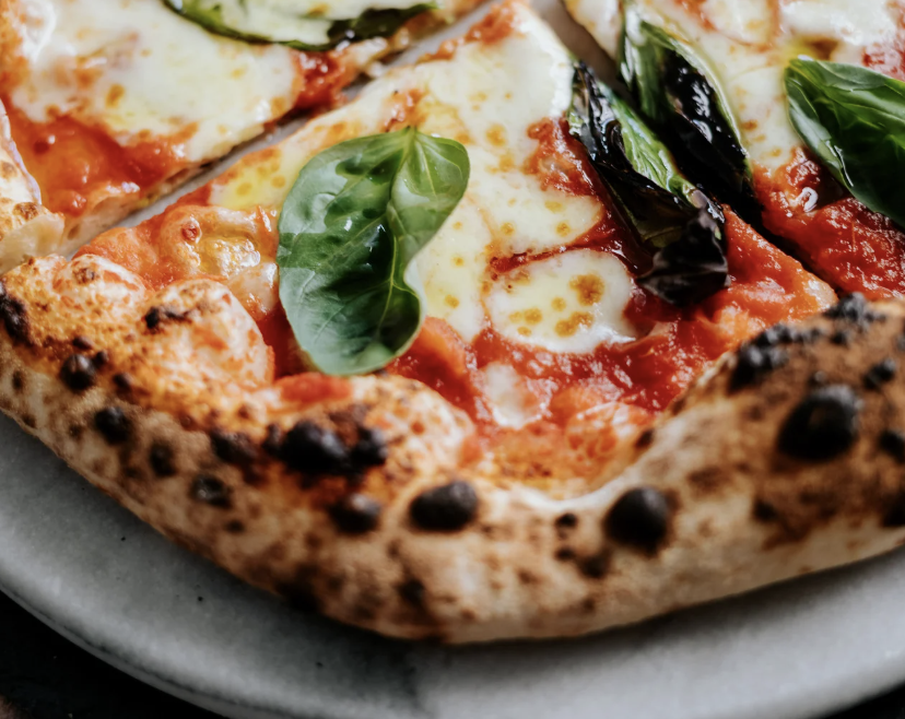 Freshly baked pizza